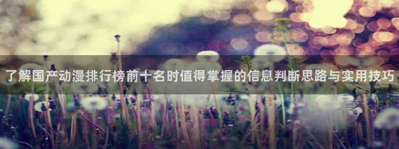 汗汗漫画搜索：了解国产动漫排行榜前十名时值得掌握的信息判断思路与实用技巧配图