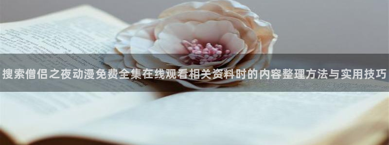 汗汗漫画大全排行榜：搜索僧侣之夜动漫免费全集在线观看相关资料时的内容整理方法与实用技巧配图